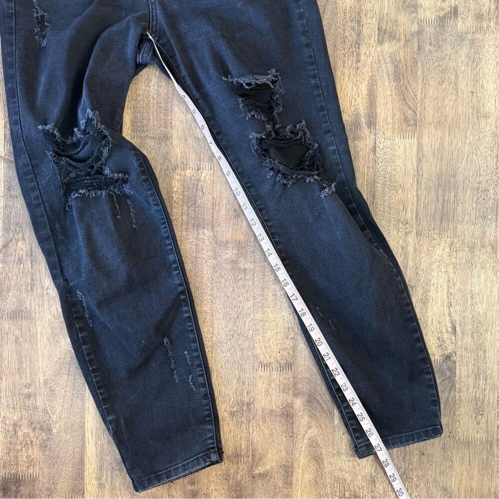 Judy Blue Jeans Distressed Boyfriend Fit Denim Los Angeles Black Women's Sz 5/27 - Picture 5 of 8
